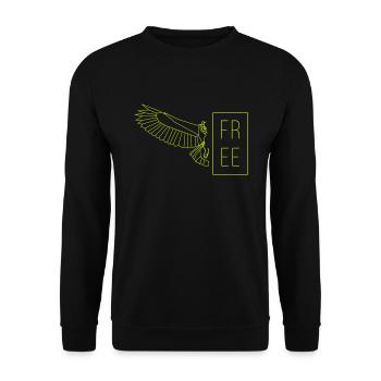 Owl Free (color customizable) - Unisex Sweatshirt - black - Front - Alina (178cm) & Michal (187cm)