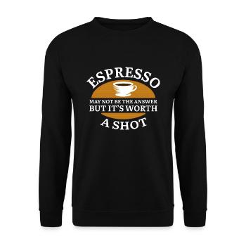 Espresso Shot - Sweat-shirt Unisexe - noir - Devant - Alina (178cm) & Michal (187cm)