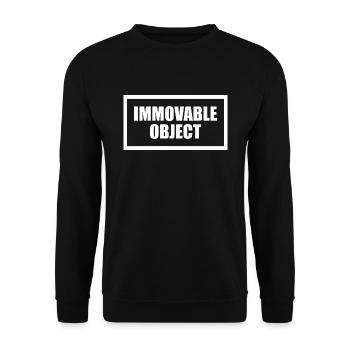 immovable object, lazy, immobile, overweight - Unisex Sweatshirt - black - Front - Alina (178cm) & Michal (187cm)