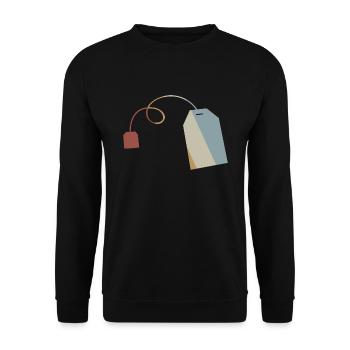 Sachets de thé Retro Style Vintage - Sweat-shirt Unisexe - noir - Devant - Alina (178cm) & Michal (187cm)