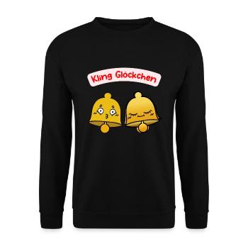 Glöckchen Glocken - Unisex Pullover - Schwarz - Vorne - Alina (178cm) & Michal (187cm)