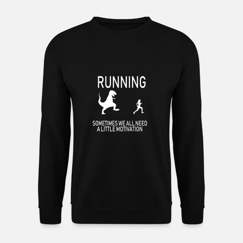Dinosaurier Geschenk Sport Joggerin Joggen - Unisex Pullover - Schwarz