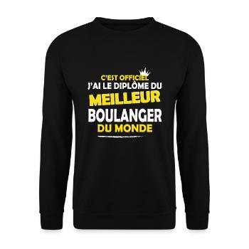 Boulanger - Sweat-shirt Unisexe - noir - Devant - Alina (178cm) & Michal (187cm)
