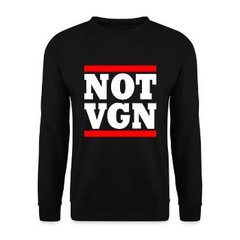 Not vegan - Unisex Pullover - Schwarz - Vorne - Alina (178cm) & Michal (187cm)