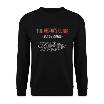 Vegan's Guide - Carrot Pieces - Unisex Sweatshirt - black - Front - Alina (178cm) & Michal (187cm)