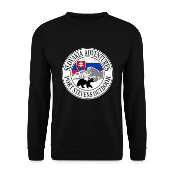 Slovakia - Bear - Flag - Slowakei - Bär - Flagge - Unisex Pullover - Schwarz - Vorne - Alina (178cm) & Michal (187cm)