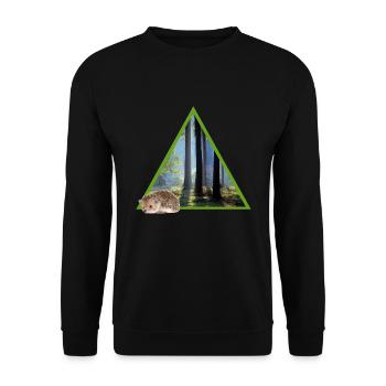 forest 52 with hedgehog - Unisex Sweatshirt - black - Front - Alina (178cm) & Michal (187cm)