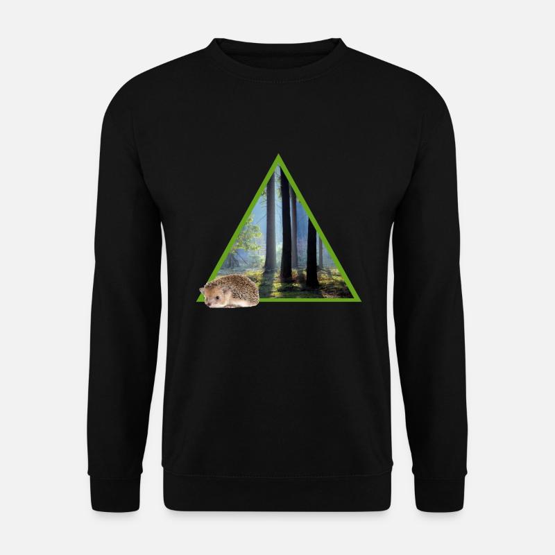 forest 52 with hedgehog - Unisex Sweatshirt - black