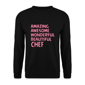 Chef - Incroyable Génial Merveilleux Magnifique - Sweat-shirt Unisexe - noir - Devant - Alina (178cm) & Michal (187cm)