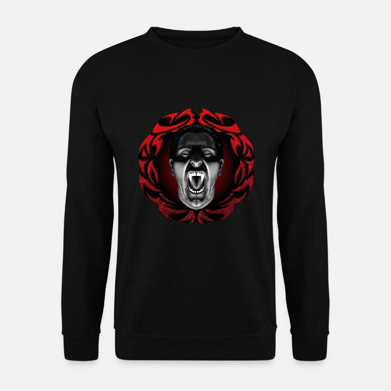 Fauchender Vampir mit Rahmen - Unisex Pullover - Schwarz
