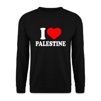 I love palestine - Unisex Sweatshirt - black - Front - Alina (178cm) & Michal (187cm)