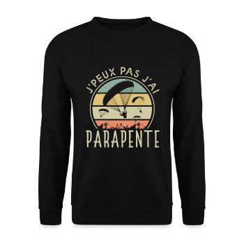 J'peux pas j'ai parapente sport parapentiste - Sweat-shirt Unisexe - noir - Devant - Alina (178cm) & Michal (187cm)