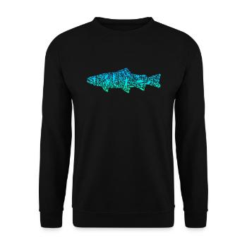 Trout Fishing Fish colored Trout Angler - Unisex Sweatshirt - black - Front - Alina (178cm) & Michal (187cm)