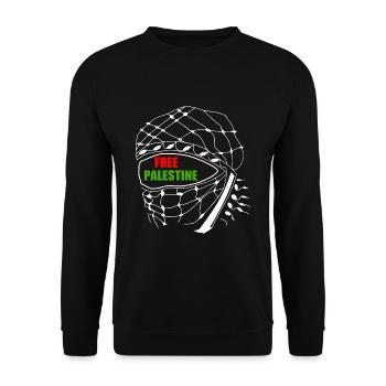 Free palestine - Unisex Sweatshirt - black - Front - Alina (178cm) & Michal (187cm)