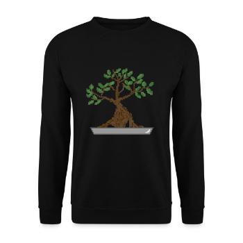 Bonsai Oberteil, perfektes Geschenk - Unisex Pullover - Schwarz - Vorne - Alina (178cm) & Michal (187cm)