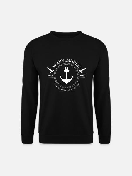 Warnemünde , Ostseebad, Perle an der Ostsee - Unisex Pullover - Schwarz