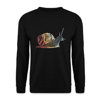 Vintage style rétro escargot - Sweat-shirt Unisexe - noir - Devant - Alina (178cm) & Michal (187cm)