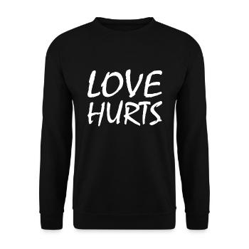 Love hurts - Unisex Sweatshirt - black - Front - Alina (178cm) & Michal (187cm)