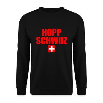 Hopp schwiiz - Unisex Sweatshirt - black - Front - Alina (178cm) & Michal (187cm)