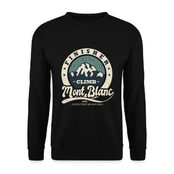 Bergsteigen Finisher Mont Blanc Bergsport - Unisex Pullover - Schwarz - Vorne - Alina (178cm) & Michal (187cm)