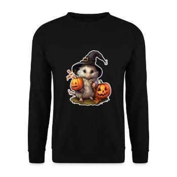 Cute Halloween Monster - Unisex Sweatshirt - black - Front - Alina (178cm) & Michal (187cm)