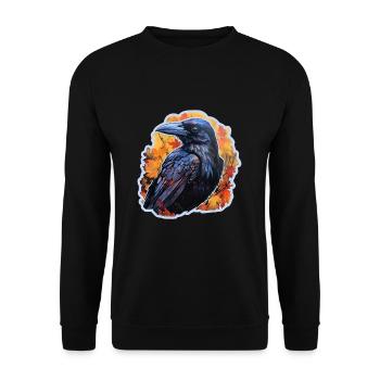 Halloween Autumn Raven - Unisex Sweatshirt - black - Front - Alina (178cm) & Michal (187cm)
