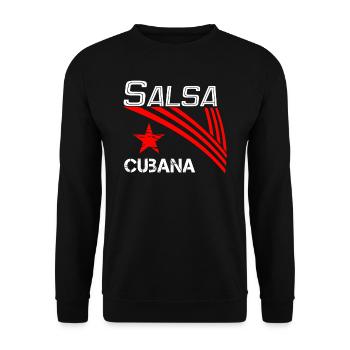 Salsa Cubana blanc - Salsa Dance Shirt - Sweat-shirt Unisexe - noir - Devant - Alina (178cm) & Michal (187cm)