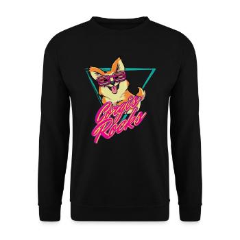 Welsh Corgi Pembroke - Unisex Sweatshirt - black - Front - Alina (178cm) & Michal (187cm)