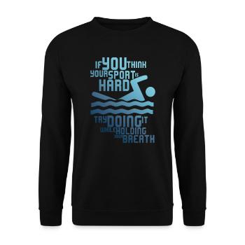 COOL FLOAT MOTIF WITH FUNNY CLAIM - Unisex Sweatshirt - black - Front - Alina (178cm) & Michal (187cm)