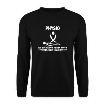 Funny Physio Physiotherapist Physiotherapist - Unisex Sweatshirt - black - Front - Alina (178cm) & Michal (187cm)
