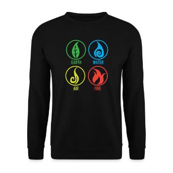 Feu air terre - Sweat-shirt Unisexe - noir - Devant - Alina (178cm) & Michal (187cm)