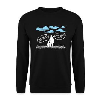 Cloud aus Linux Server meist Geschenkidee - Unisex Pullover - Schwarz - Vorne - Alina (178cm) & Michal (187cm)