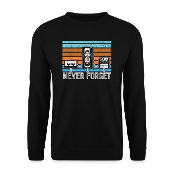 Retro nie vergessen Vintage Geschenkidee - Unisex Pullover - Schwarz - Vorne - Alina (178cm) & Michal (187cm)