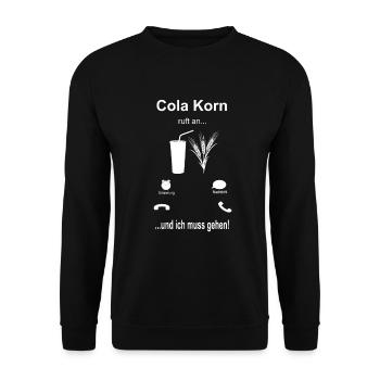 Cola Korn Design Dorfkinder Geschenk lustig Party - Unisex Pullover - Schwarz - Vorne - Alina (178cm) & Michal (187cm)