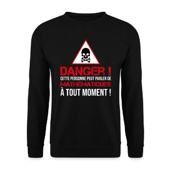 Cette personne peut parler de math à tout moment ! - Sweat-shirt Unisexe - noir - Devant - Alina (178cm) & Michal (187cm)