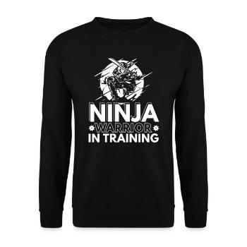 Ninja Warrior In Training | Ninja Warrior Geschenk - Unisex Pullover - Schwarz - Vorne - Alina (178cm) & Michal (187cm)