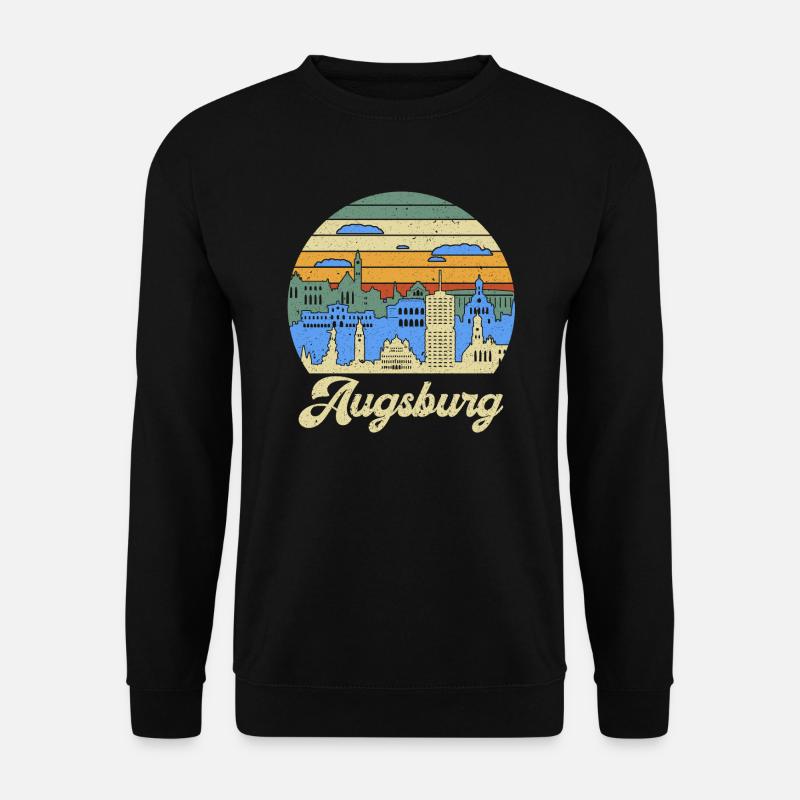 Augsburg Skyline Heimat Stadt Bayern Schwaben - Unisex Pullover - Schwarz