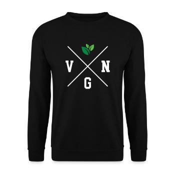 Vegan VGN | Veganer - Unisex Pullover - Schwarz - Vorne - Alina (178cm) & Michal (187cm)