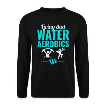 Water aerobics Aquatic fitness Aqua Exercise - Unisex Sweatshirt - black - Front - Alina (178cm) & Michal (187cm)