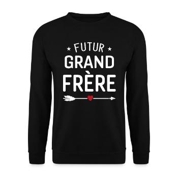 futur grand frère cadeau naissance grandfrère - Sweat-shirt Unisexe - noir - Devant - Alina (178cm) & Michal (187cm)