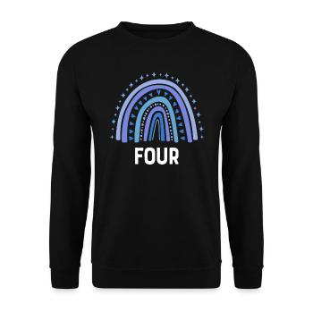 Blue Rainbow Quatre ans 4e anniversaire - Sweat-shirt Unisexe - noir - Devant - Alina (178cm) & Michal (187cm)