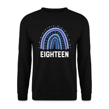Blue Rainbow dix-huit ans 18e anniversaire - Sweat-shirt Unisexe - noir - Devant - Alina (178cm) & Michal (187cm)