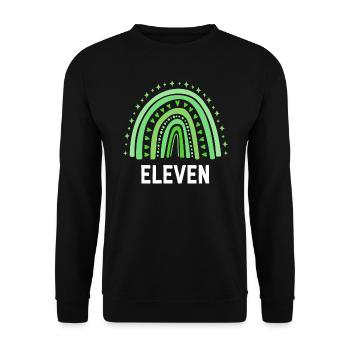 Green Rainbow Onze ans 11e anniversaire - Sweat-shirt Unisexe - noir - Devant - Alina (178cm) & Michal (187cm)