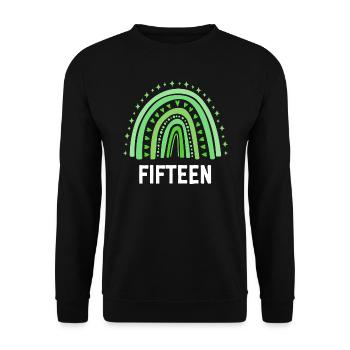 Green Rainbow Quinze ans 15e anniversaire - Sweat-shirt Unisexe - noir - Devant - Alina (178cm) & Michal (187cm)