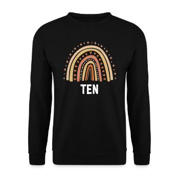 Orange Rainbow Dix ans 10e anniversaire - Sweat-shirt Unisexe - noir - Devant - Alina (178cm) & Michal (187cm)