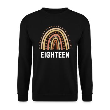 Orange Rainbow Eighteen Years 18th Birthday - Unisex Sweatshirt - black - Front - Alina (178cm) & Michal (187cm)