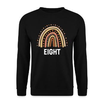 Orange Rainbow Eight Years 8th Birthday - Unisex Sweatshirt - black - Front - Alina (178cm) & Michal (187cm)