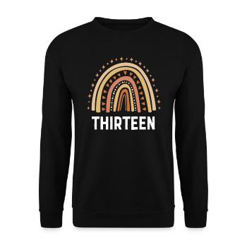 Orange Rainbow Treize ans 13e anniversaire - Sweat-shirt Unisexe - noir - Devant - Alina (178cm) & Michal (187cm)