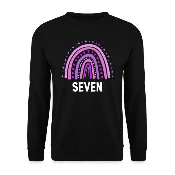 Purple Rainbow Seven ans 7e anniversaire - Sweat-shirt Unisexe - noir - Devant - Alina (178cm) & Michal (187cm)
