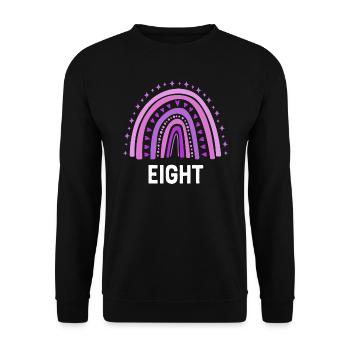 Purple Rainbow Huit ans 8e anniversaire - Sweat-shirt Unisexe - noir - Devant - Alina (178cm) & Michal (187cm)